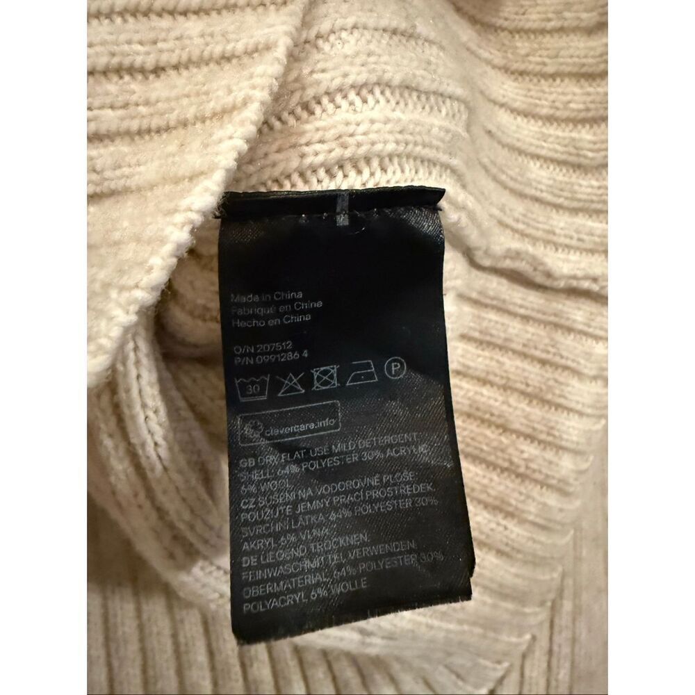 H&M cream ribbed high neck sweater size xs Cabin Core - Picture 5 of 10